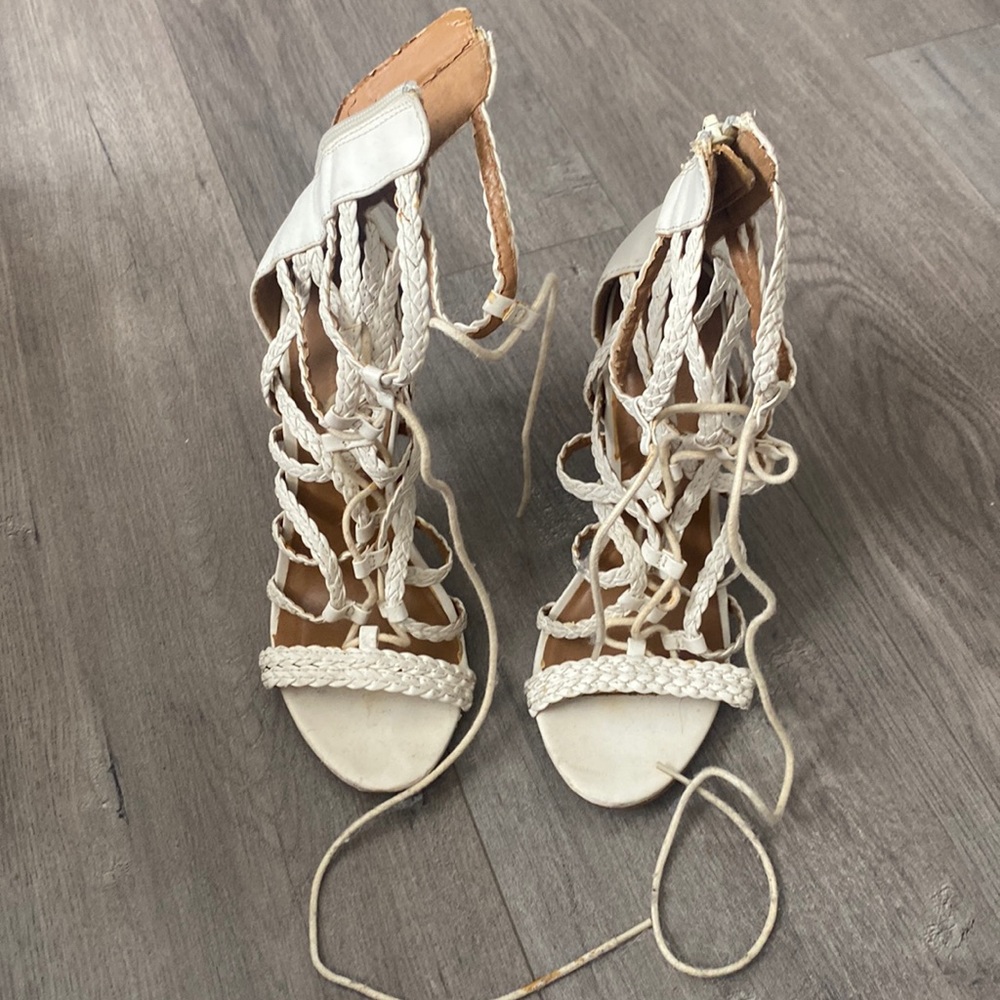 Charlotte Russe White Lace Up Heels
